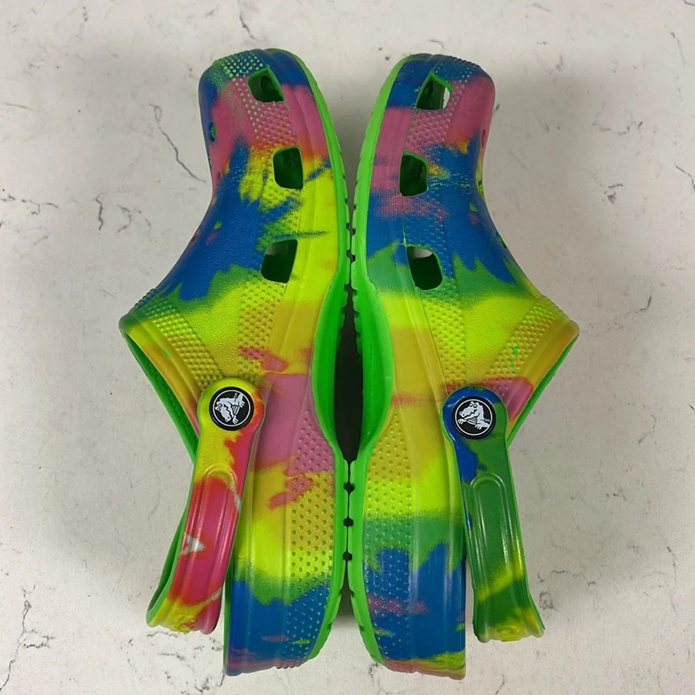 Crocs Big Kids Classic Tie Dye Clog Shoes from Finish Line Size 6 Junior